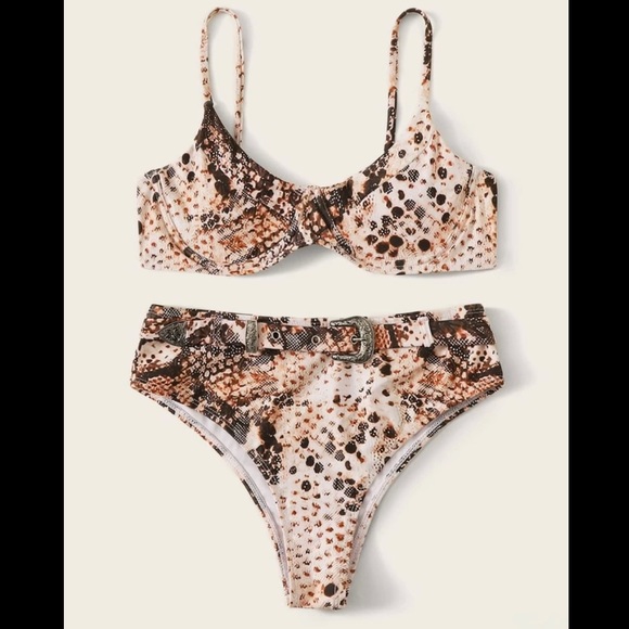 SHEIN Other - 🆕 High Waisted Belted Bikini - Animal Print